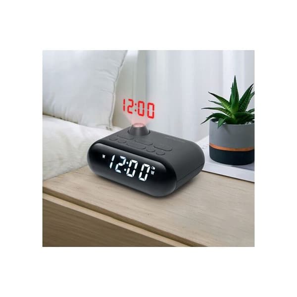 Radio analog - MUSE - M-179 P - FM-tuner - Klockprojektor - Svart