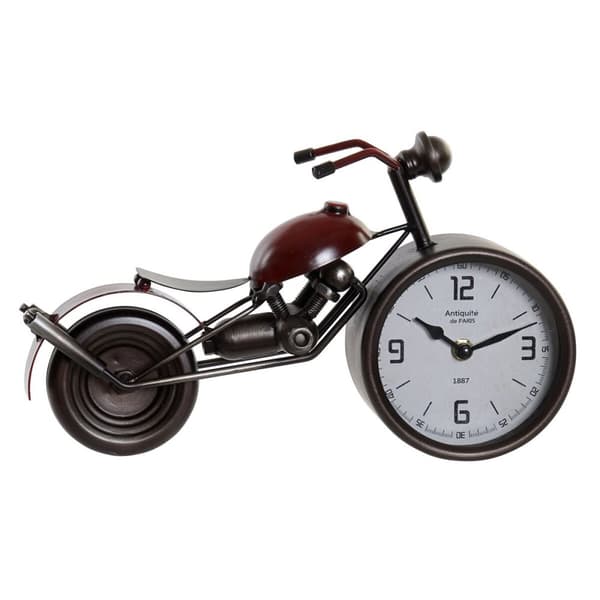 Pöytäkello Home ESPRIT Rød Metall Krystall Tre MDF Moped Vintage 32,5 x 10 x 18 cm