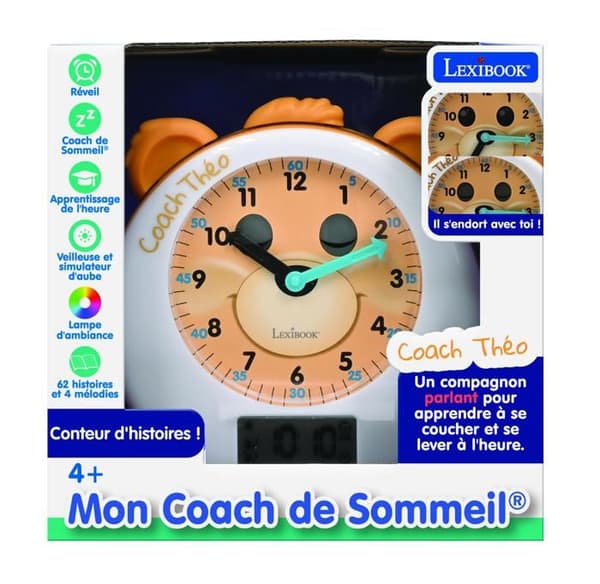 THEO min pedagogiska väckarklocka Sleep Coach med berättare och lampor (FR version)