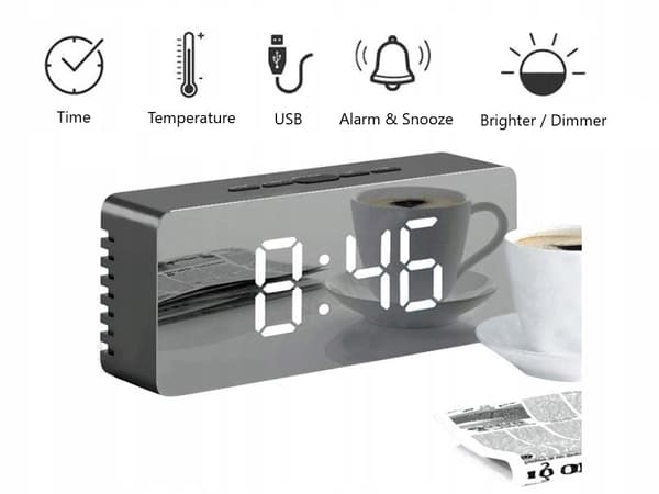 Väckarklocka med LED & Termometer - Klocka