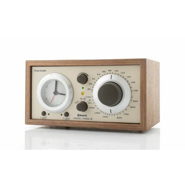 Tivoli Model Three USB Bluetooth FM/AM klockradio i valnöt/beige