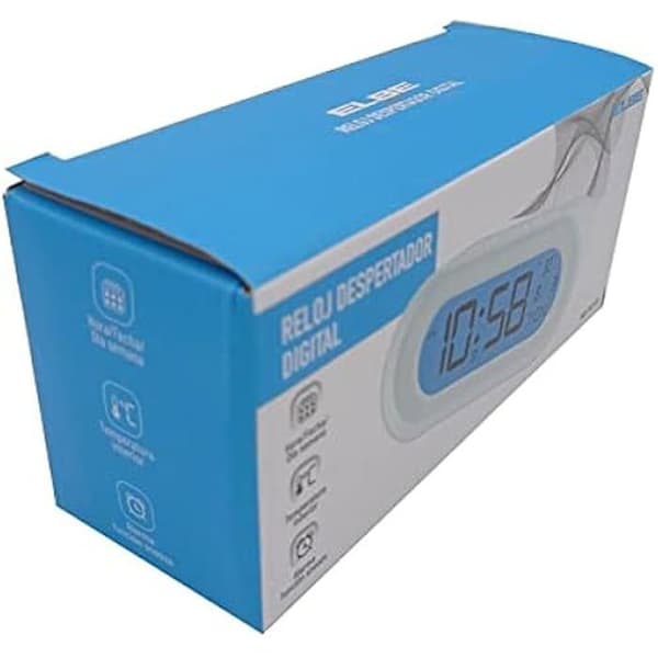 Elbe vit väckarklocka med termometer och timer RD-701-B