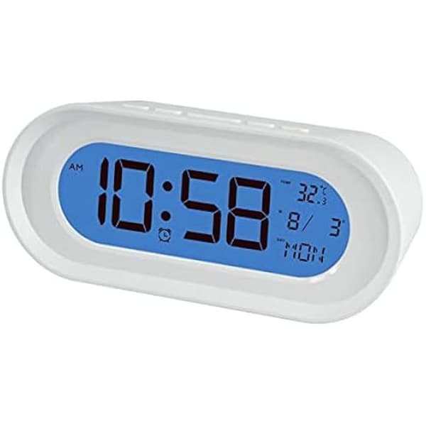 Elbe vit väckarklocka med termometer och timer RD-701-B