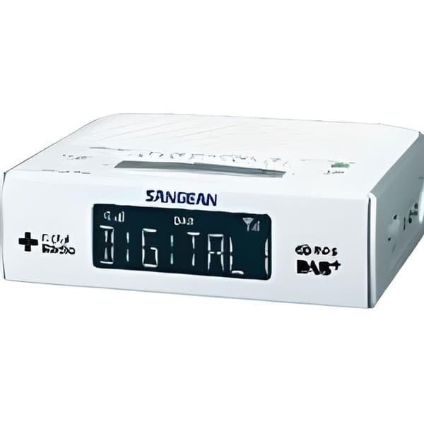 SANGEAN DCR-89 klockradio - DAB/FM digital radiomottagare - Inbyggd klocka - Vit