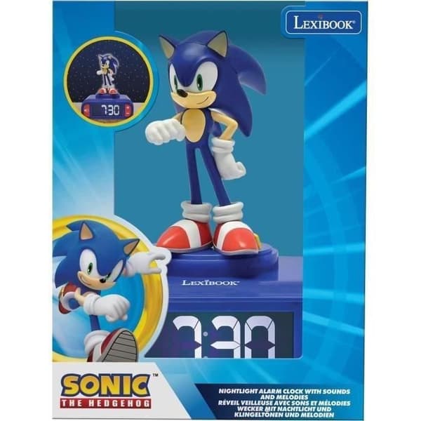 Digital väckarklocka med Sonic nattljus och ljudeffekter