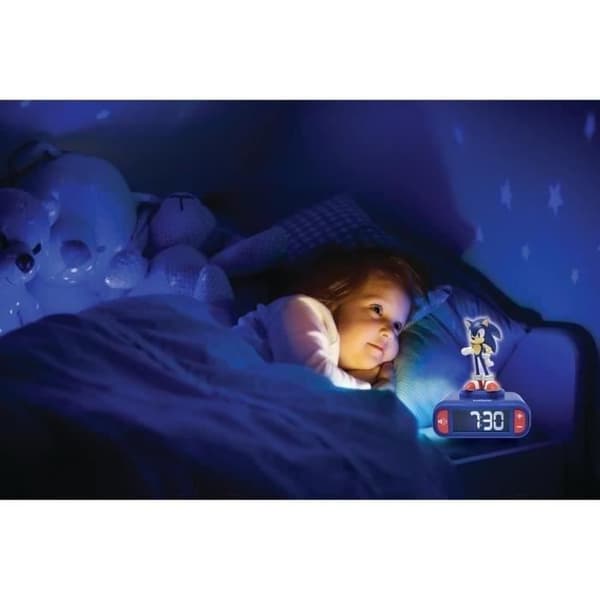 Digital väckarklocka med Sonic nattljus och ljudeffekter
