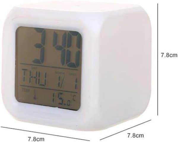Stitch Digital väckarklocka med temperatur Stor LED-nattljus väckarklocka med laddningskabel, färgglad LED digital väckarklocka