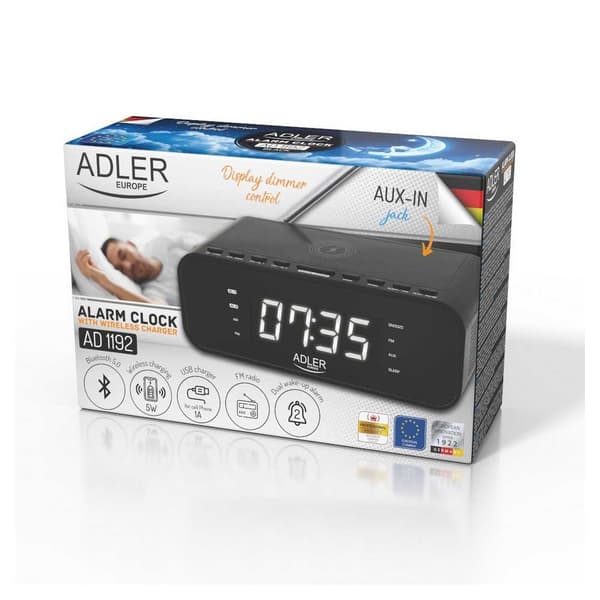 Adler Ad 1192 Vækkeur Med Trådløs Opladning