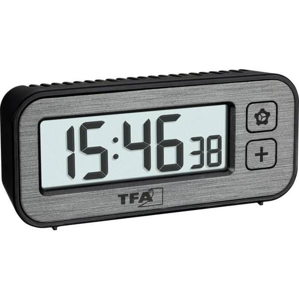 TFA Dostmann 60.2039.10 Quartz Väckarklocka Grå Alarm Tider 1
