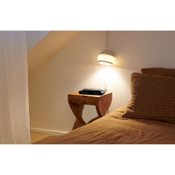 Laddstations väckarklocka - THOMSON - Svart - 15W induktion, Temperatur, USB-C-port, Strömförsörjning. 230V