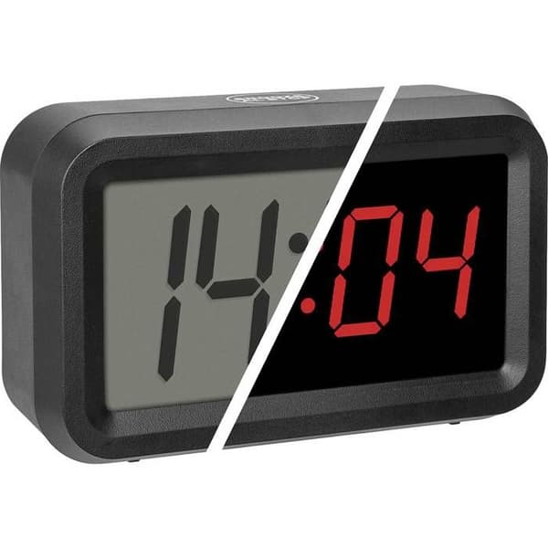 TFA Dostmann 60.2038.01 Quartz Väckarklocka Svart väckningstider 1 stor skärm