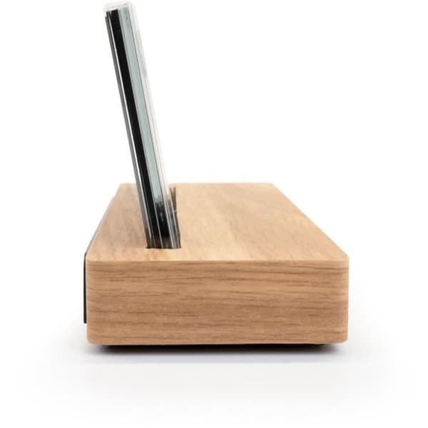 Väderstations väckarklocka - THOMSON - Mörk trä - Temperaturdisplay, Hygrometri, Dubbelt larm, USB-C, Trådlös sond