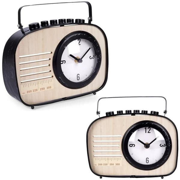 Bordur - Vintage - Metall - 22,5 cm - Svart - Inbyggd radio