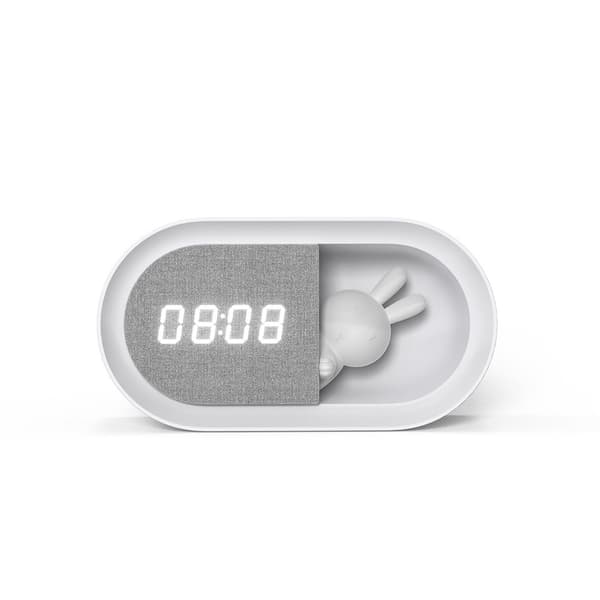 Forverer LED Väckarklocka med nattbelysning - Bunny/Vit