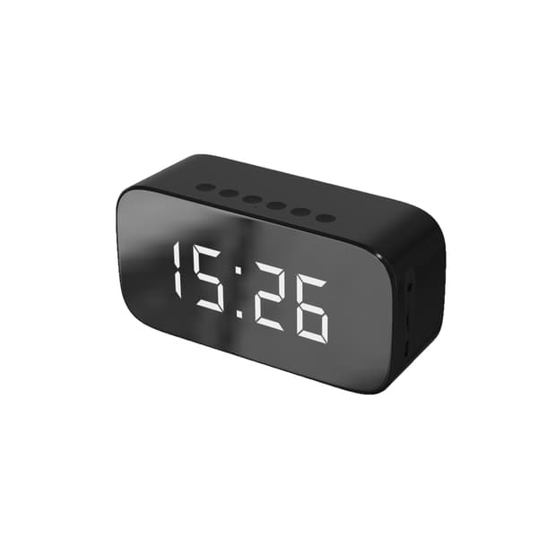 Setty vekkerklokke med høyttaler og Bluetooth - Svart Sort