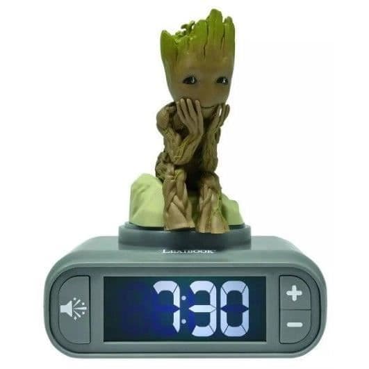 Digital väckarklocka med nattlampa Groot från Guardians of the Galaxy och ljudeffekter