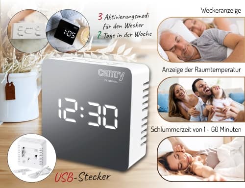 CR 1150 hvidt LED vækkeur