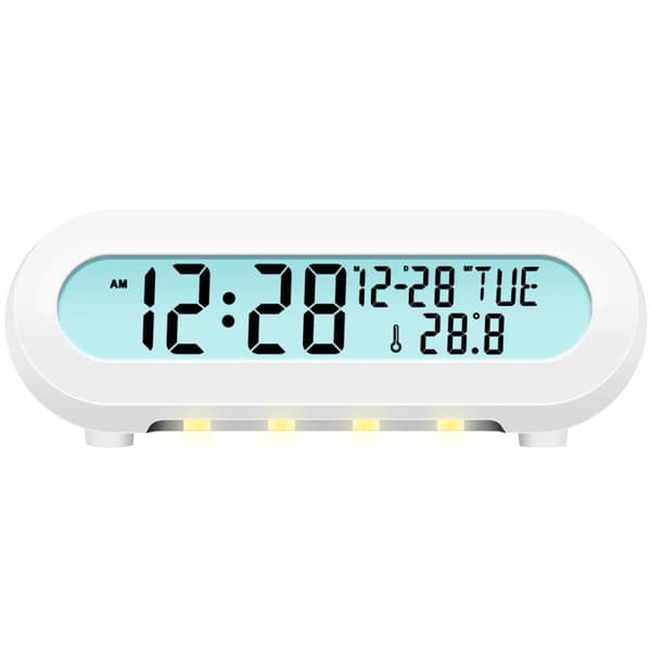 LogiLink Klockradio Temp/Luftfuktighet USB-C/Batteridrift Vit