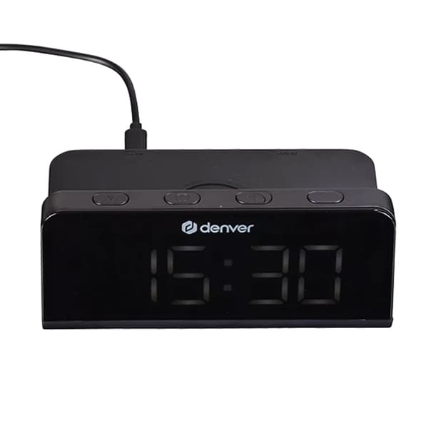 Denver väckarklocka ECQ-103MK2 med trådlös laddning och LED-display