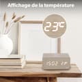 Miniatyrbild 6 av 6: T'nB - Digital väckarklocka, trådlös smartphone-induktionsladdare, justerbar belysning, 3 programmerbara larm - träfinish