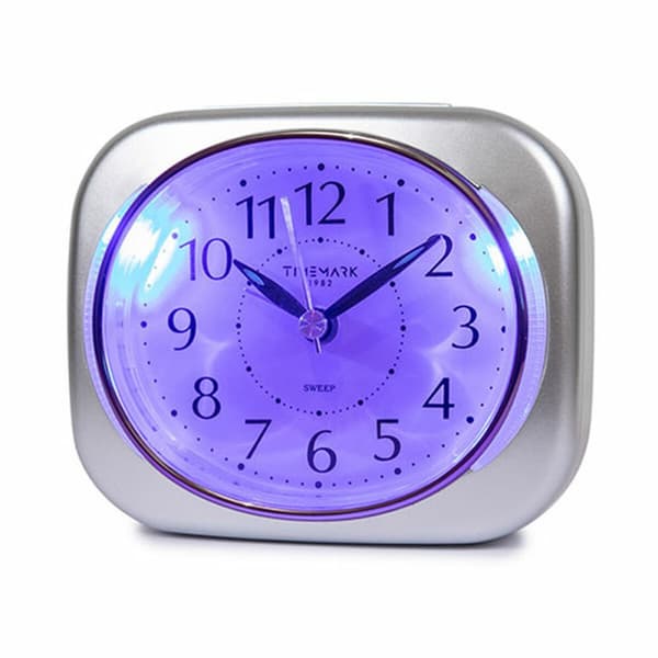 Analogt vækkeur Timemark 10 x 8,5 x 4 cm Sølvfarvet Klassisk