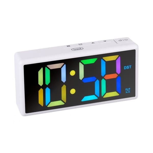 Digital väckarklocka - TREVI - EC 886 - Stor flerfärgad LED-skärm - Elektronisk ringsignal - Snooze-funktion