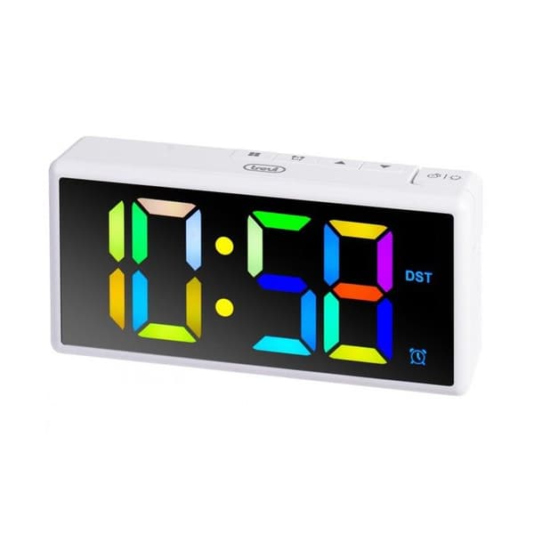 Digital väckarklocka - TREVI - EC 886 - Stor flerfärgad LED-skärm - Elektronisk ringsignal - Snooze-funktion