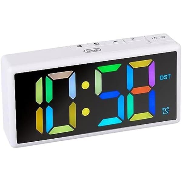 Digital väckarklocka - TREVI - EC 886 - Stor flerfärgad LED-skärm - Elektronisk ringsignal - Snooze-funktion