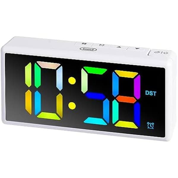 Digital väckarklocka - TREVI - EC 886 - Stor flerfärgad LED-skärm - Elektronisk ringsignal - Snooze-funktion