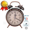 Miniatyrbild 4 av 4: INN® Mekanisk väckarklocka Gammaldags dubbelklocknål Pendelklocka Lättvikt Tyst sängbordsdekor Vindande Retro Classic