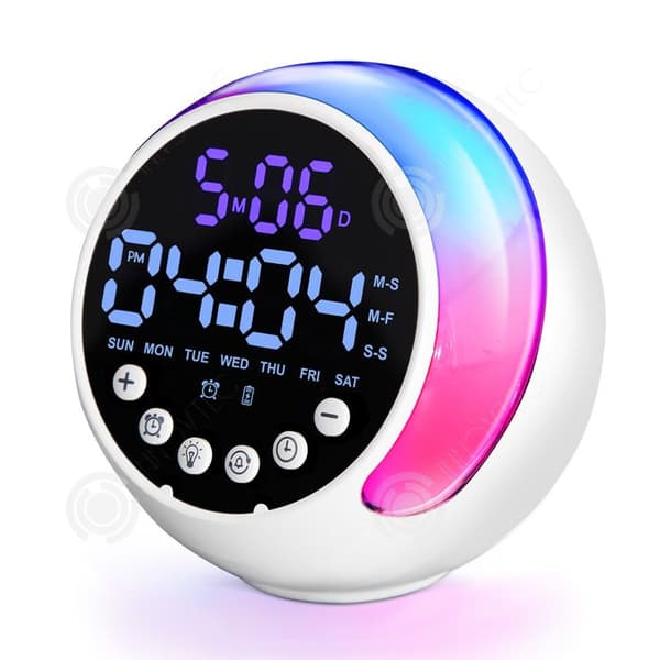 INN Väckarklocka med RGB Nattljus Multifunktionell Digital Display Väckarklocka Barn Present Digital Morgonväckarklocka Barn Nattljus