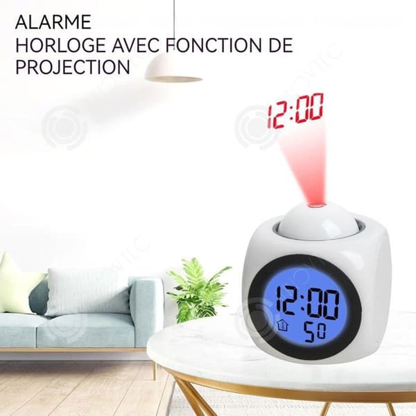 Sovande projektion - INNOVTEC - Digital väckarklocka - Temperaturdisplay - USB-laddning - Snooze-funktion