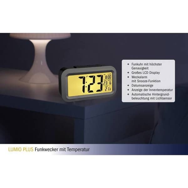 TFA Dostmann 60.2553.01 Wecker Lumio plus - svart