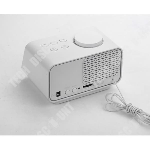 TD® FM-klockradio LCD-skärm med justerbar ljusstyrka med dubbla USB-telefonladdare - Vit