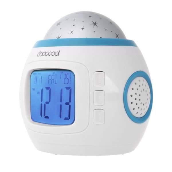 Projektor Radio Väckarklocka Star LED LCD Alarm Musik Termometer Pr Cateau Christmas Starry Sky LED Väckarklocka för barn MKK74
