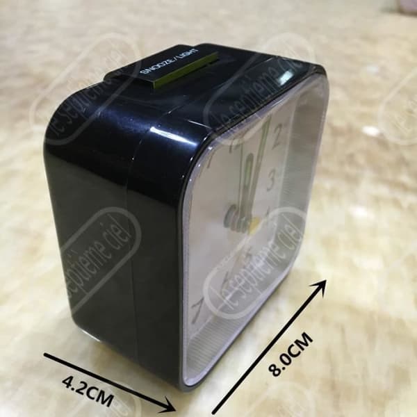 LSC® Square Lysande Analog Väckarklocka Ljud Väckarklocka Nattljus Barnsäng - Svart Vit Batteridriven Sovrum Vardagsrumsklocka