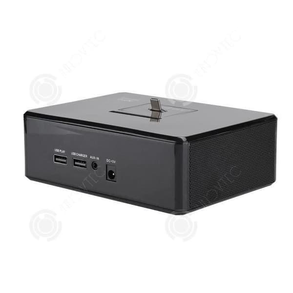 INN Väckarklocka 3 i 1 USB-laddning Stereo FM-radio Spela Bluetooth-högtalare 110-240V (svart EU)