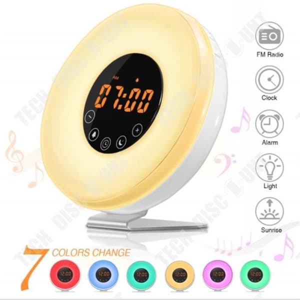 TD® Wake Up Light, FM Radio Wake Up Lamp Nattljus Wake Up Light Sänglampa Soluppgång Solnedgång Simulering Snooze RGB White Ch