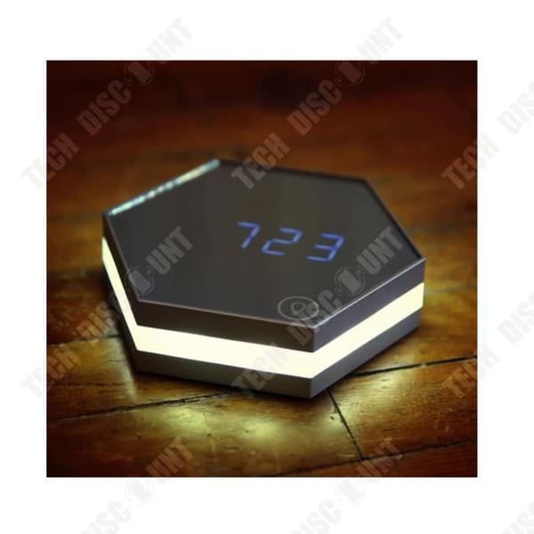 TD® Mirror Väckarklocka Multifunktionsklocka - Väggmonterad elektronisk termometer Mini LED Makeup Mirror Nattljus - Dekoration
