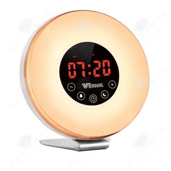 HTBE® Simulated Sunrise Wake-up Light Sömnhjälp Varmt ljus Nattljus vid sängkanten LED Väckarklocka Väckningsljus