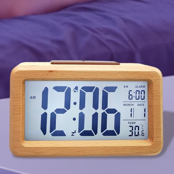 Elklocka av trä - Estetisk väckarklocka, Retro väckarklocka | Liten digital klocka, justerbar digital väckarklocka, liten väckarklocka