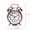 Miniatyrbild 2 av 4: TD® väckarklocka 4 tum retro dubbelklocka väckarklocka Antik dubbelring väckarklocka Batteridriven tidsresa Tyst brons