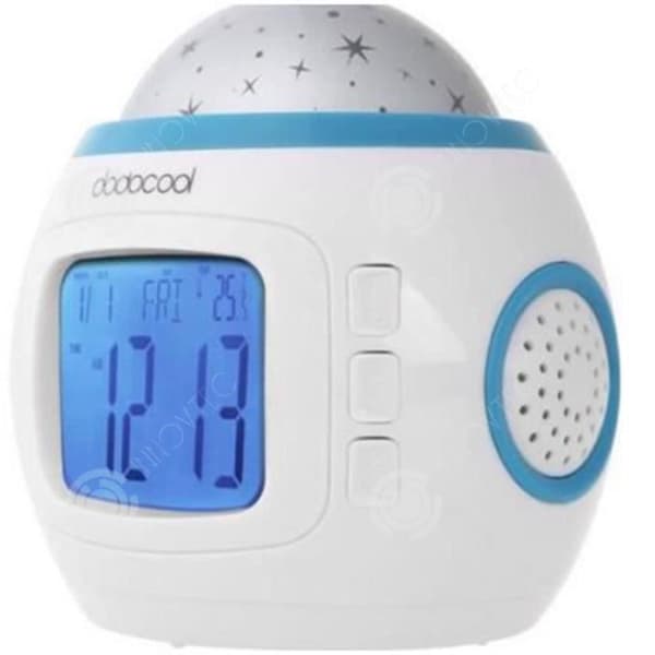 INN Projektor Radio Väckarklocka Star LED LCD Alarm Musik Termometer Pr Cateau Christmas Starry Sky LED Väckarklocka för barn