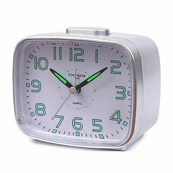 Alarmklokke Timemark 12 x 9,5 x 6,5 cm Tradisjonell Analog Sølv