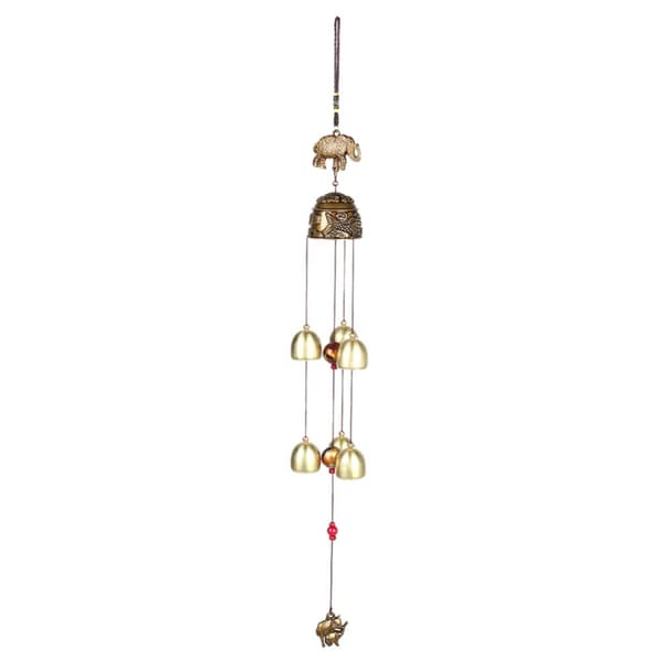 Lycka till Feng Shui Color Elephant Wind Chimes - Kinesisk heminredning