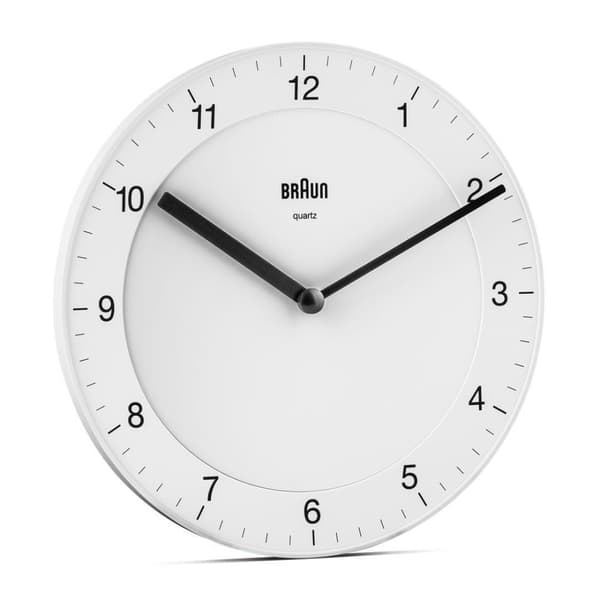 Braun BC 06 W kvarts väggklocka analog vit
