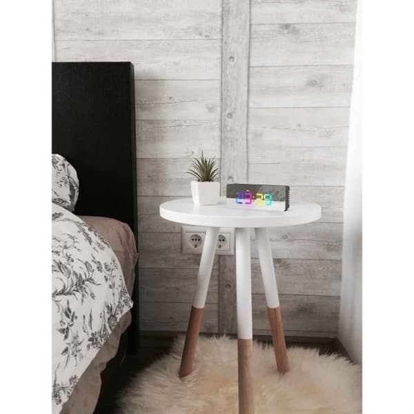 EVOOM SPEGEL RGB LED väckarklocka - Integrerad spegel
