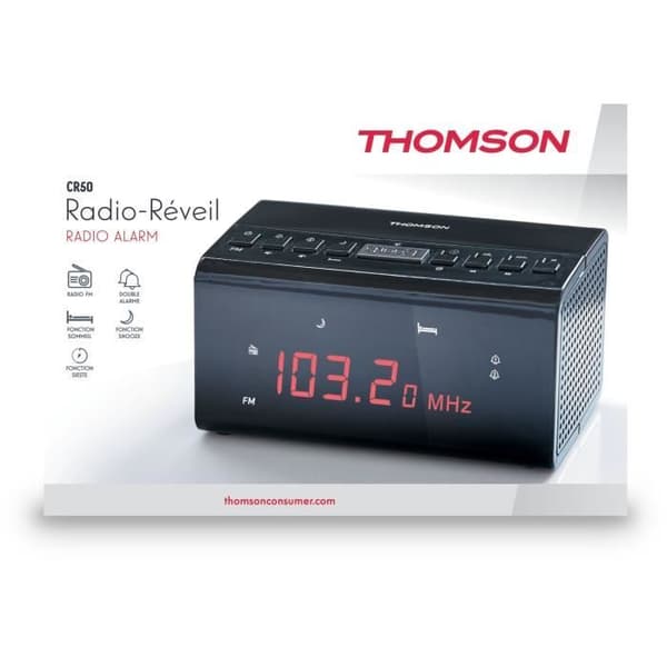 Klockradio - THOMSON - CR50 - Svart