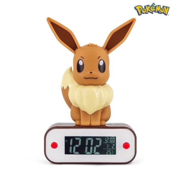 Pokémon EEVEE - vækkeur med LED-lampe med Pokémon Eevee-tema.