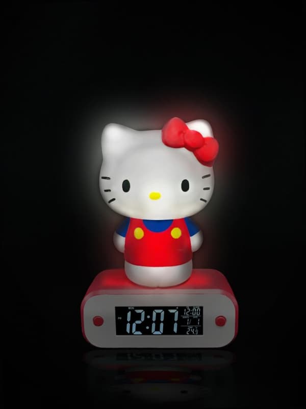 Vækkeur med LED-lampe med Hello Kitty-motiv